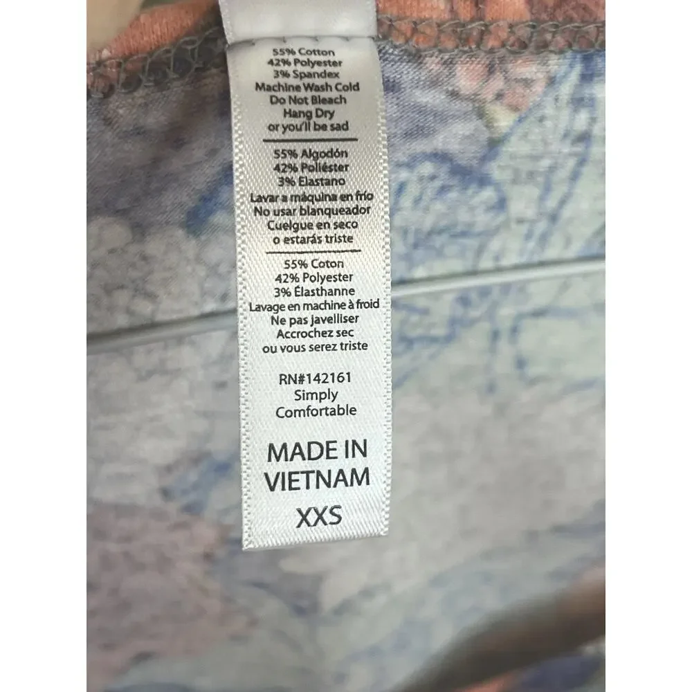 LulaRoe NWT‎ XXS Buttery Soft Lightweight Floral Classic T - Picture 4 of 7